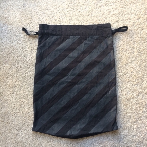 Nike Thick Cotton Canvas Tie String Travel Bag In Black & Grey - Picture 7 of 9